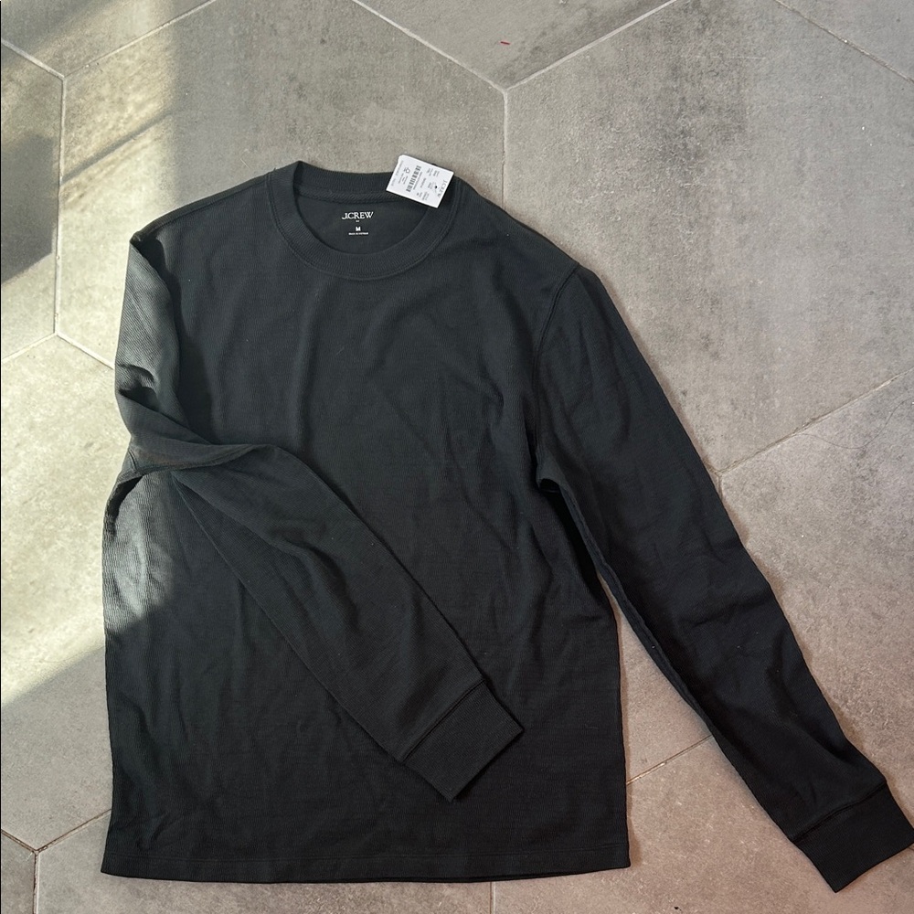 NWT J Crew Men’s Gray Long Sleeve Thermal Tee Sz M